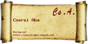Cserei Aba névjegykártya